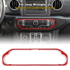 Red Center Control Air Conditioner Switch Cover Trim For Jeep Wrangler JL JT 18+