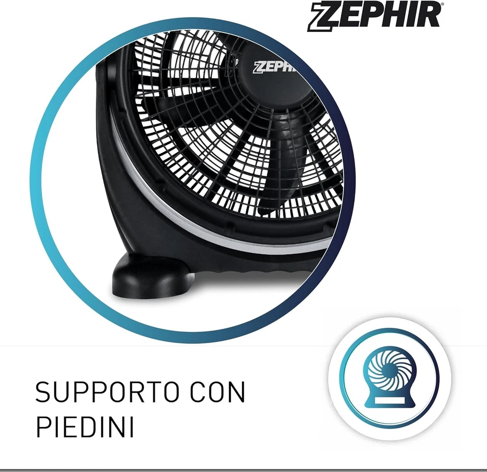 Ventilatore da Pavimento e Parete Terra Silenzioso Potente Tavolo Zephir zbf04cm - Immagine 4 di 4
