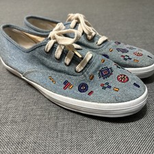 Vtg Keds Women  s 10 Shoes Sneakers Denim Lace Up Granny's Closet