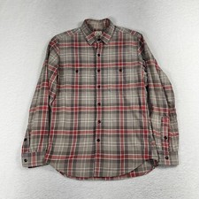 J.Crew Mens Small Shirt Red Plaid Flannel Cotton Pocket Button 100 Cotton EUC