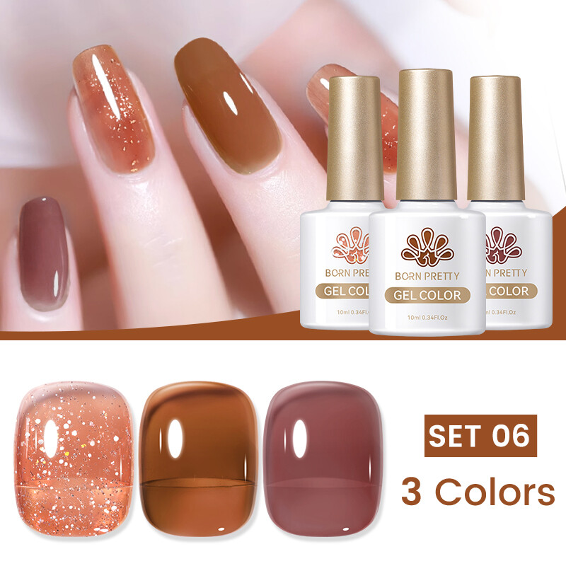 BORN PRETTY Jelly Nude Gel Nagellack 10ml Translucent Soak Off UV Nagellacke - Bild 148 von 157