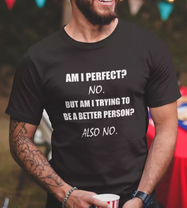 modstand gispende Isbjørn Mens Am I Perfect No T Shirt Funny Sarcastic Graphic T shirts Humor Shirts  | eBay