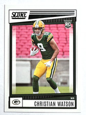 ROOKIE CARD CHRISTIAN WATSON Green Bay Packers 2022 Panini Score Card #367