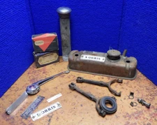 Vintage Morris Car Parts & More Tags Handle Clutch Fork? 2 Empty Boxes