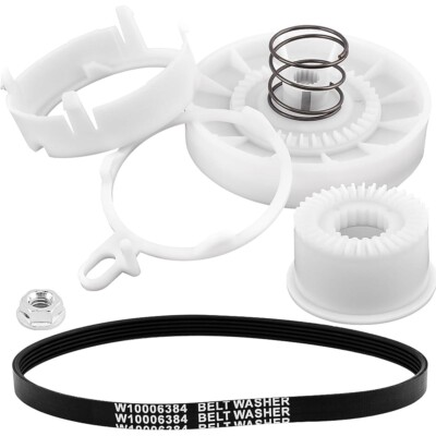 W10721967 Washer Pulley Clutch Kit & W10006384 Drive Belt for WTW5000DW1 Washing