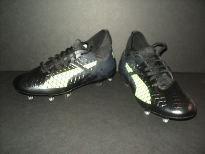 Puma Future 18.3 FG/AG Men's 7.5 Soccer Cleats Shoes Black, Yellow, Asphalt