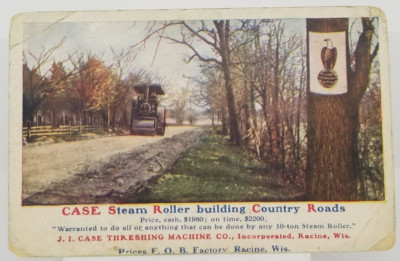 WISCONSIN Racine JI Case Threshing Machine Co c1908 Farm Advertising Postcard