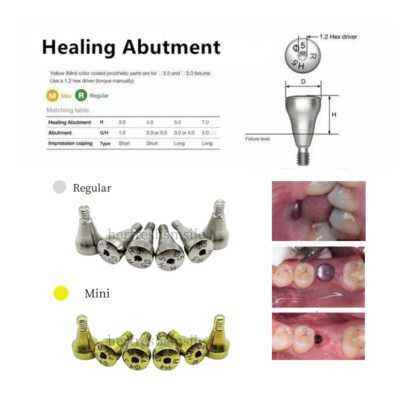 Dental Caps Healing Abutment Cap Mini Regular Platform Fits Oss Hio ssen