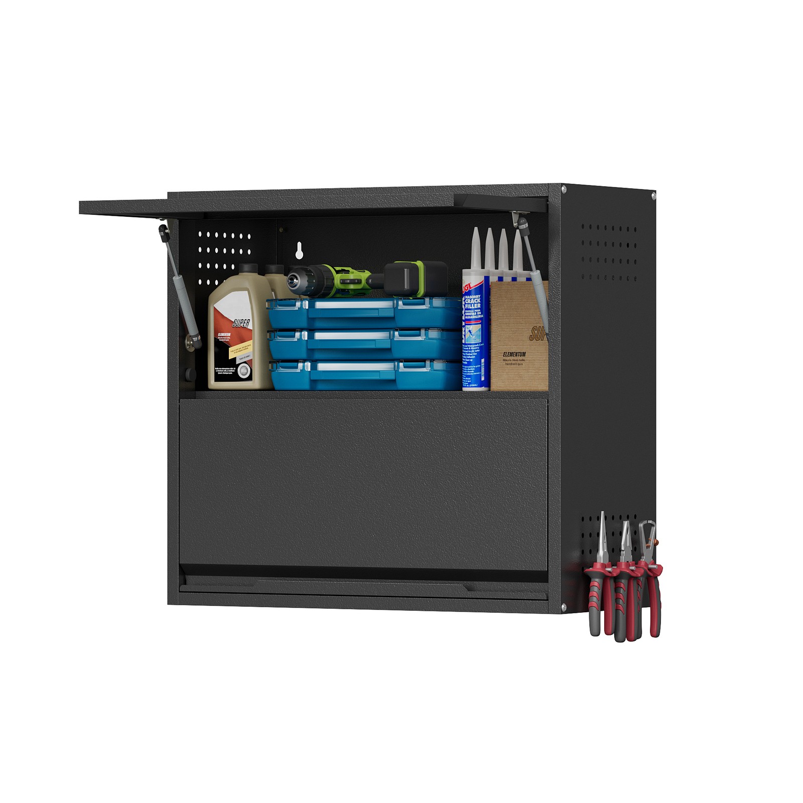 Wall Mounted Storage Cabinet 2 Doors Kitchen Wall Cabinet Metal Garage Cabinet