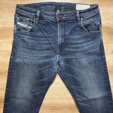 Diesel Jeans Men 33x30 Blue Krayver Slim Carrot Fit Stretch Dark Wash Pant R46D8