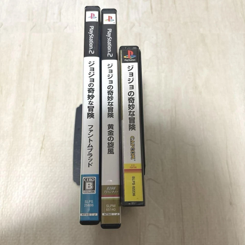 JoJo's Bizarre Adventure PS1, Phantom Blood & Golden Wind PS2 NTSC-J Set Used - Image 2 of 2