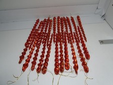 SET OF 23 RED SPIRAL PLASTIC ICICLE 5.25" ORNAMENTS UNBRANDED  CB6634 
