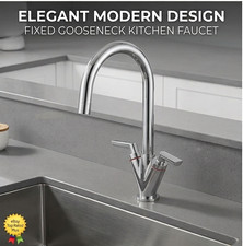 Modern Kitchen Mixer Tap Monobloc Basin Sink Tap Swivel 360° Chrome Brass Mono