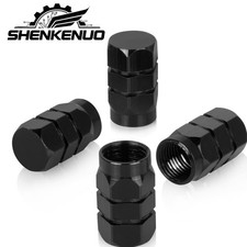 4x Black Alloy Tire Air Valve Stem Cap For Most Nissan Honda Cars Trucks Suvs