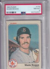1983 FLEER WADE BOGGS #179 * RED SOX * ROOKIE * HOF * NM-MINT PSA 8
