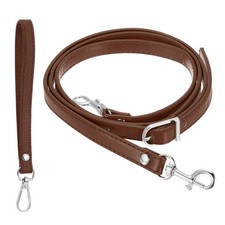 41-49 Inch Adjustable PU Leather Purse Strap with Wristlet, Light Brown/Silver