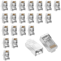 Geschirmte RJ45 Cat6 Cat6A Pass-Through Stecker - 3 Prong Ethernet-Enden FüR Ftp