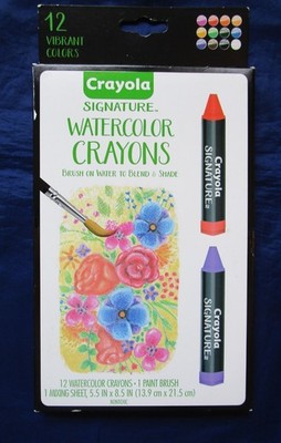 CRAYOLA SIGNATURE WATERCOLOR CRAYONS-NEW-BRUSH ON WATER TO BLEND OR SHADE