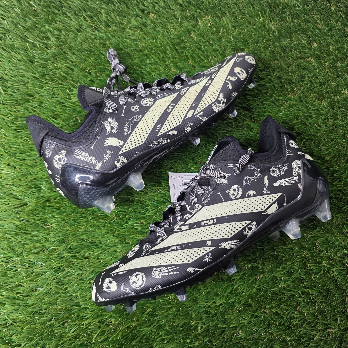 Adidas Football Cleats Adizero Electric.1 Halloween Glow In Dark JP9957 Men 13.5 Adidas Adizero Electric.1 Glow Halloween Football Cleats  main image 3