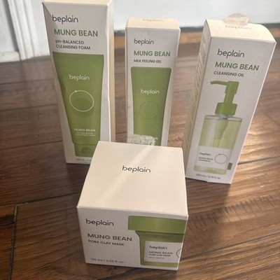 Beplain Mung Bean Skincare Bundle W/ Cleansing Oil, Gel, Foam +Mask New!