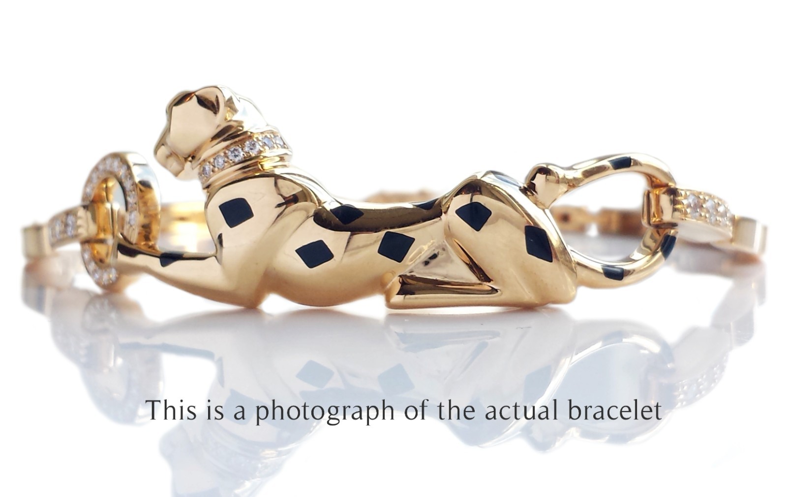 Cartier Panthere 18k Gold Lacquer Tsavorite Bracelet RRP 16,400
