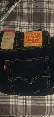 NWT Men s Levi's 502 Taper Stretch Dark Wash Blue Jeans Size 38 x32 