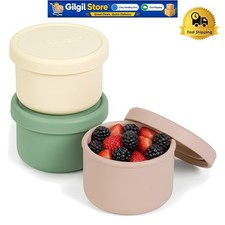 Versatile 5oz Silicone Snack Cups, BPA-Free Stackable for Baby Food - 3 Pack