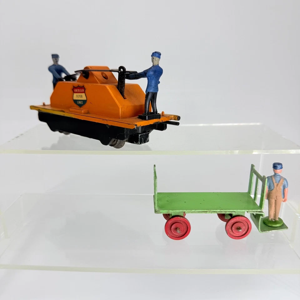 Vintage Gilbert American Flyer Hand Car & Baggage Wagon Cart  - Image 4 of 4