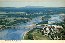 Hartland New Brunswick Canada Aerial view vintage postcard p963