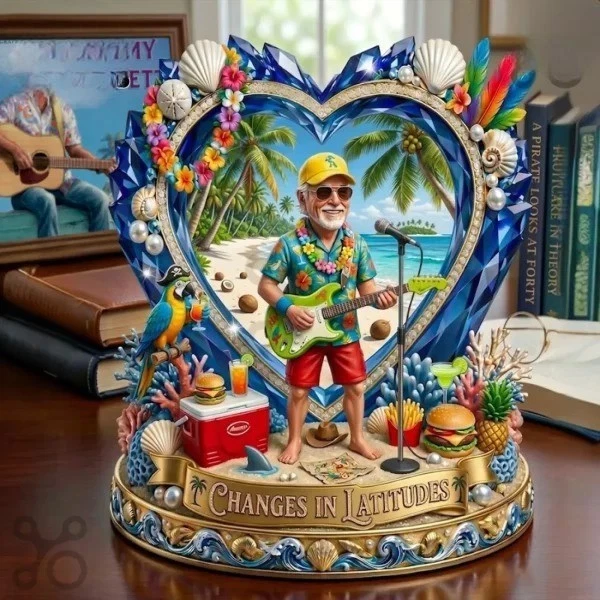 Jimmy Buffett Tropical Beach Shape Acrylic Plaque