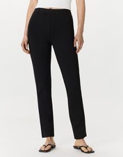 Quince Women's Black Ultra-Stretch Ponte Pants Straight Leg Size Medium 30" NWT