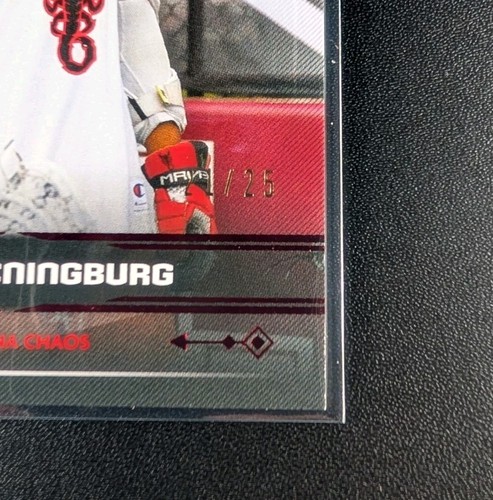 Jules Heningburg 2025 Premier Lacrosse League Fieldside PLL #29 lámina roja #21/25 - Imagen 2 de 3