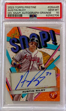 2023 Topps Pristine Austin Riley OH SNAP! ORANGE /25 AUTO PSA 10 GEM MINT
