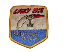 Vintage Lazy Ike Fishing Patch Master Angler Unused Sportsman Lure Patch!!!!!!!!