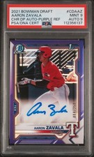 2021 BOWMAN DRAFT CHROME DP AUTOS #CDAAZ AARON ZAVALA 84/250 PSA 9 AUTO 9