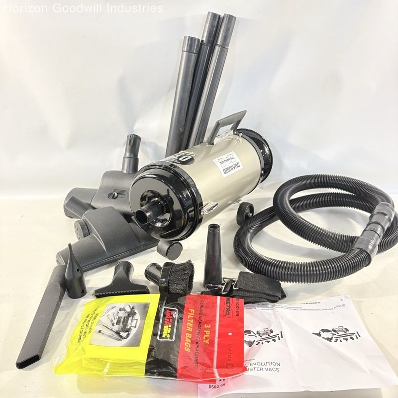 Metro OmniVac Canister & Hoses Vacuum Cleaner Model OV-4 (Tested & Works*)