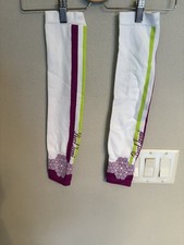 Pearl iZUMi Arm Warmers/Sun Sleeves, White, green, purple, Women's Size Large