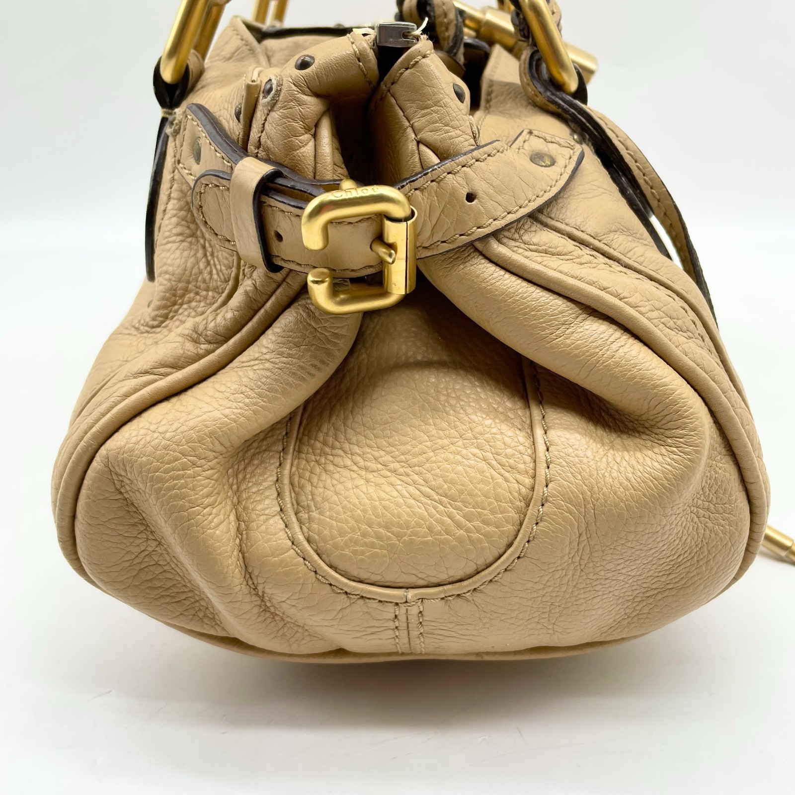 Chloe Paddington Handbag Beige Padlock Gold Hardware Tote bag Y2K Authentic image 4