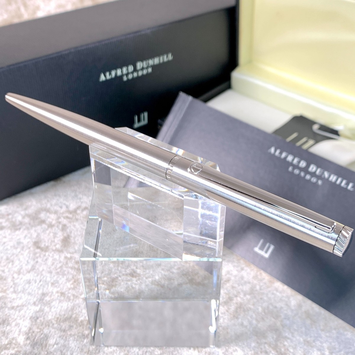 Vintage Dunhill Ballpoint Pen Gemline Brushed Silver with