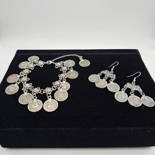 Anklet Silver Bead Chain  Earrings Barefoot Sandal Beach Foot Jewelry