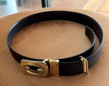 Vintage Woman’s Gucci Belt Brown Gold GG Logo Buckle