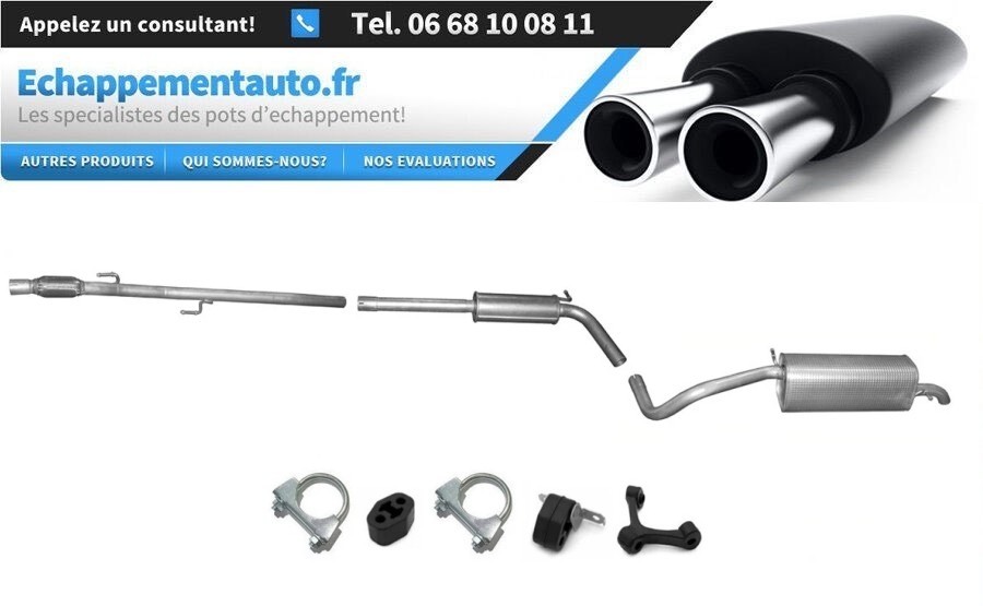 Échappement complet Seat Ibiza IV 1.2 TSi en acier aluminé anti-corrosion