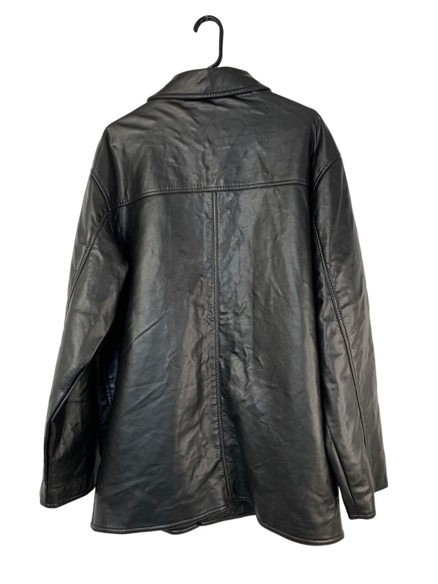 Vintage Reportage Giorgio Armani RGA Leather Coat Monogram Lining