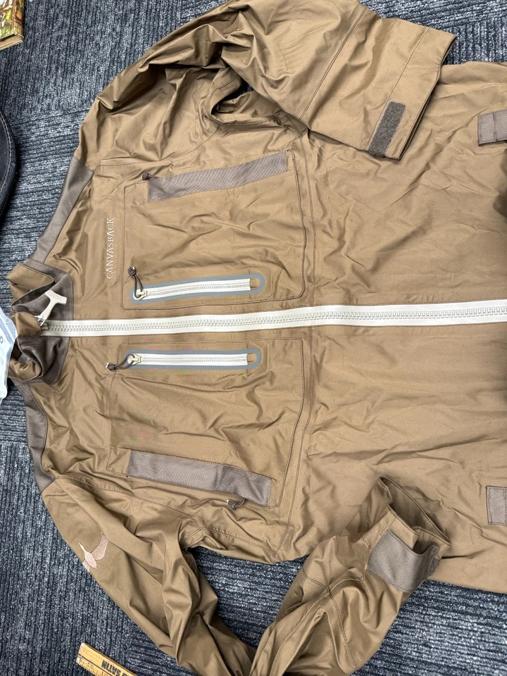 Canvasback Waterproof One-Piece Suit Brown Sz 2XL Outdoor Hunting Fishing Gear - Image 4 of 4