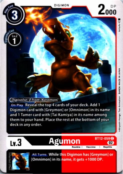 Agumon - BT12-059 Common Across Time BT12-059 C NM