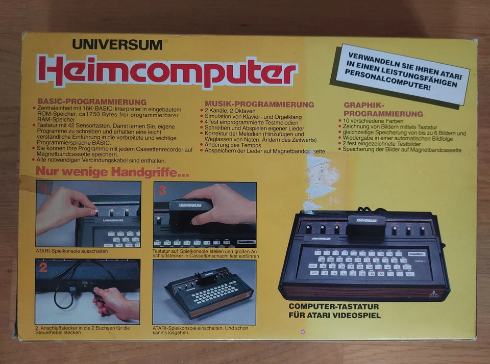 Universum Heimcomputer - Computer Tastatur für Atari 2600 in OVP mit Anleitung - Bild 2 von 4