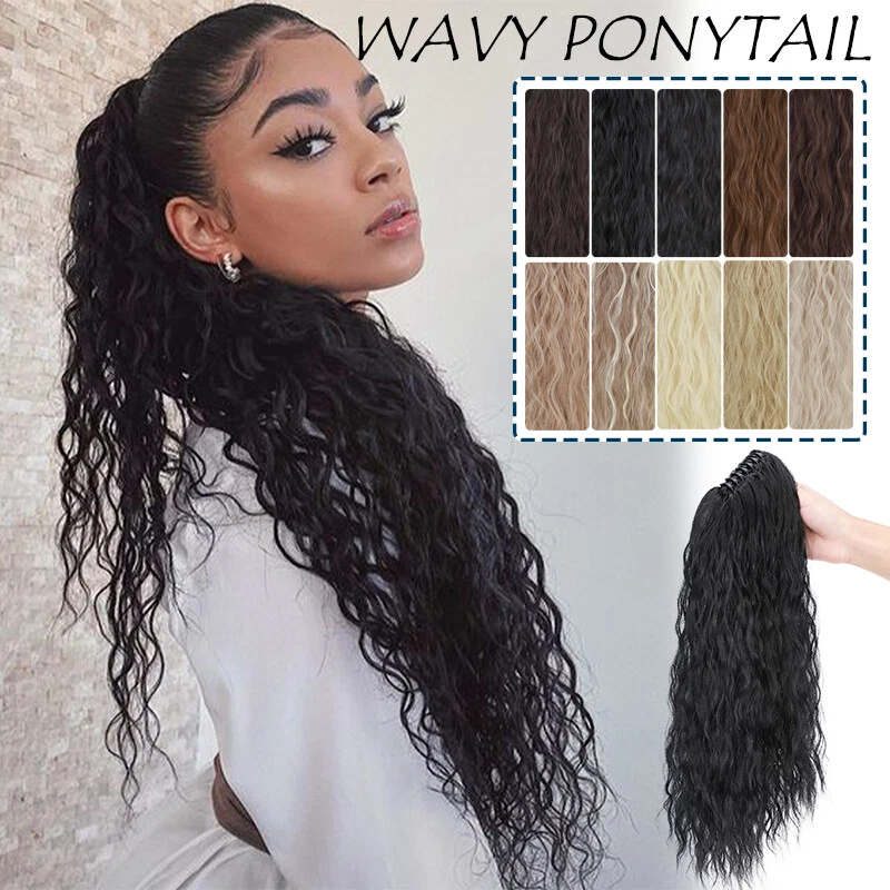 High Puff Kinky Curly Claw Ponytail Clip In Hair Extension Pony Tail For Human - Image 3 of 4