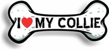 I Love My Collie Car Magnet Bumper Sticker 3"x7"