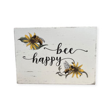 Bee Happy Wood Decor