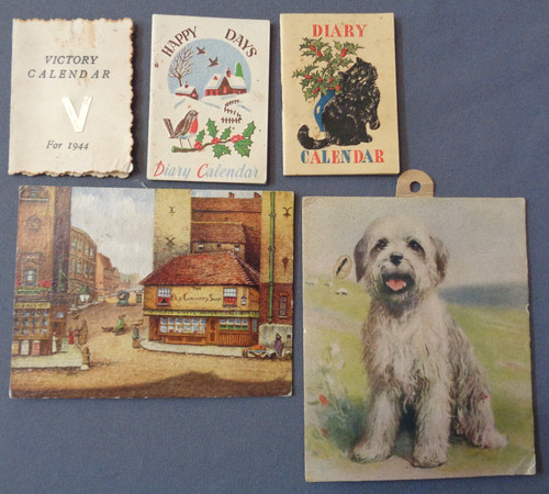 5 Pc Lot 1944 to 1950 Small Pocket Desk Wall Calendars V Victory Football Club +
